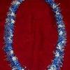 S09  $7 Single 30" strand of Blue/White variegated Pikake wth silver accent.